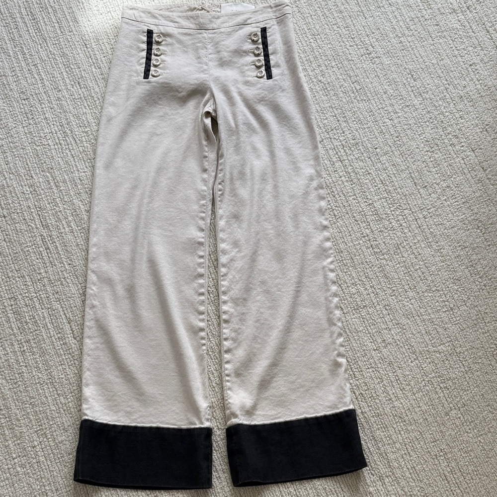Leifsdottir cream pants.  Size 4. From Anthropologie.
